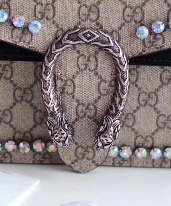 Gucci Dionysus GG Supreme shoulder bag with crystals 400249 - Image 7