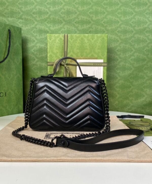 Gucci GG Marmont Mini Top Handle Bag Black - Image 5