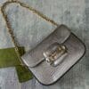 Gucci Horsebit 1955 Lizard Mini Bag 675801 Silver - Image 3