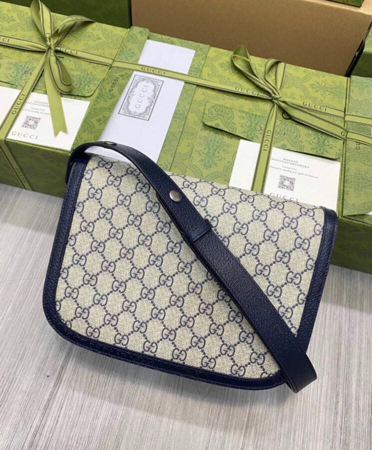 Gucci Horsebit 1955 Small Bag 602204 Dark Blue - Image 6