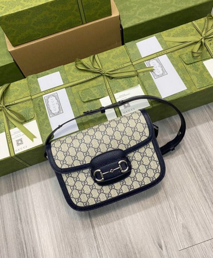 Gucci Horsebit 1955 Small Bag 602204 Dark Blue - Image 4
