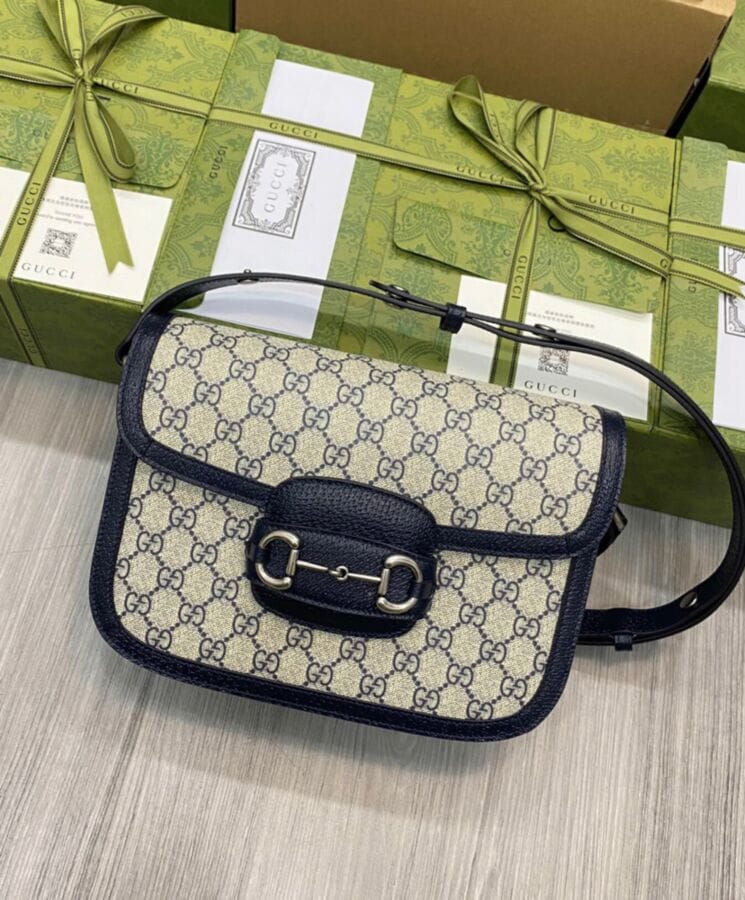 Gucci Horsebit 1955 Small Bag 602204 Dark Blue - Image 3
