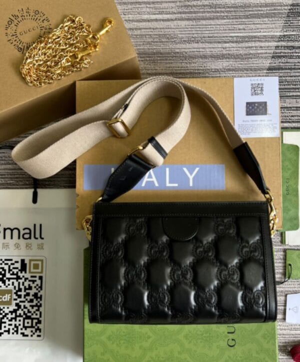 Gucci Matelasse Leather Shoulder Bag 702200 Black - Image 4