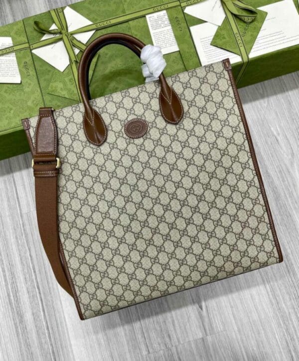 Gucci Medium Tote With Interlocking G 674155 Coffee - Image 4