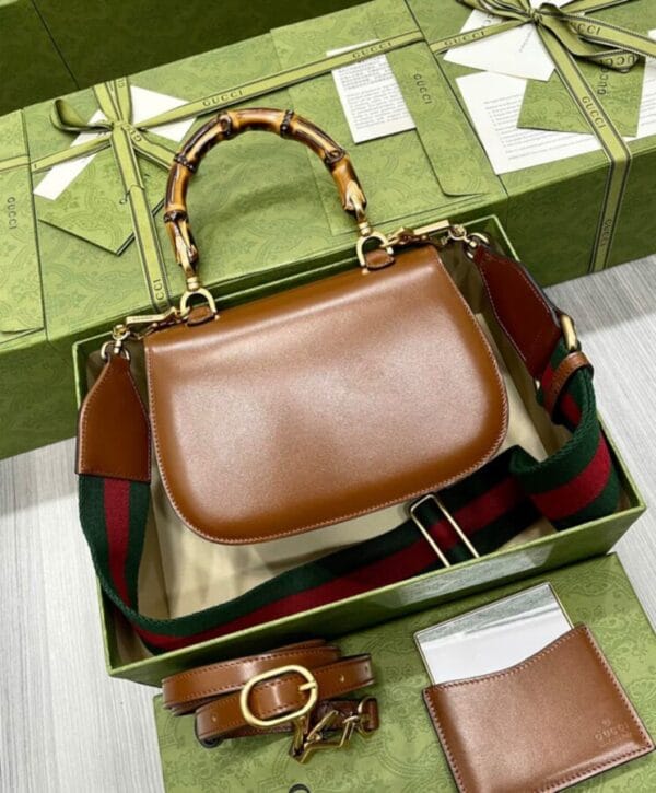 Gucci Small Top Handle Bag With Bamboo 675797 - Image 3
