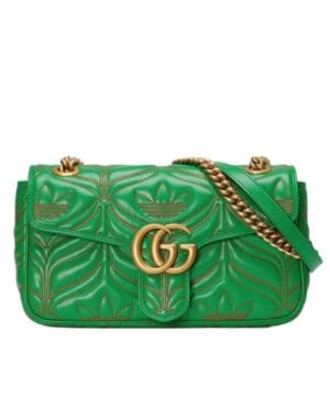 Gucci x Adidas GG Marmont Small Shoulder Bag 443497 Green